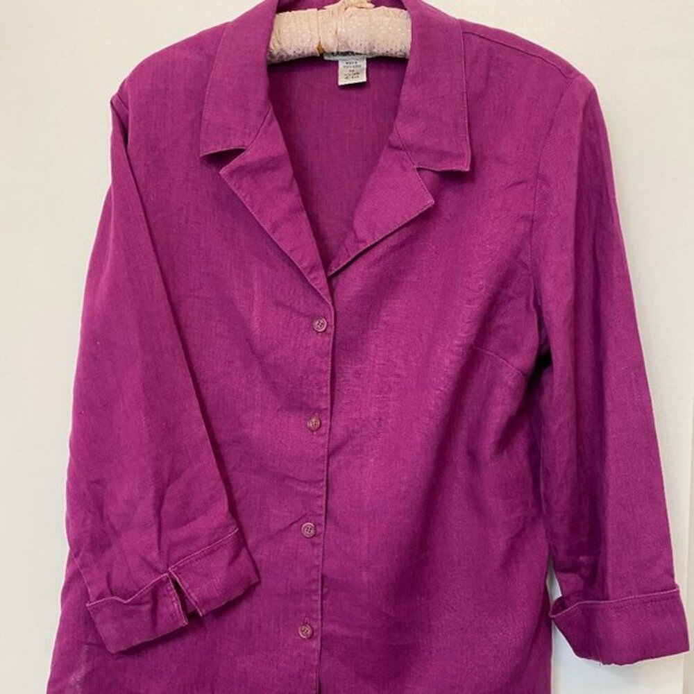 Style & Co. Collection Woman Size 14 Wine/Burgundy 3/4 Sleeve Shirt